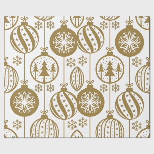 Grote kerstpapier met gouden Ornament Cadeaupapier (Zoom)