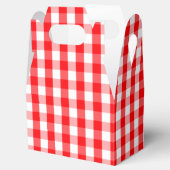 Grote kerstrood en witte gingham Check Pset Bedankdoosjes (Geopend)
