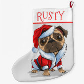 Grote Kerstsok voor Santa Pug (Achterkant)