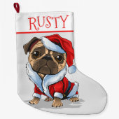 Grote Kerstsok voor Santa Pug (Voorkant)