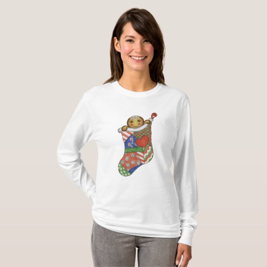Grote kerststaart Gingerbrood T-Shirt (Voorkant volledig)