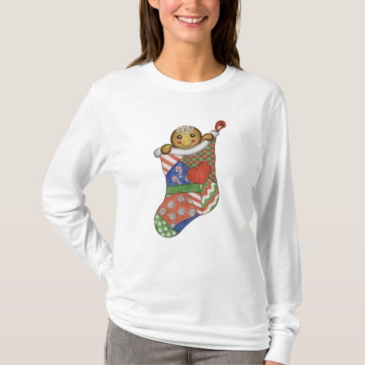 Grote kerststaart Gingerbrood T-Shirt (Voorkant)