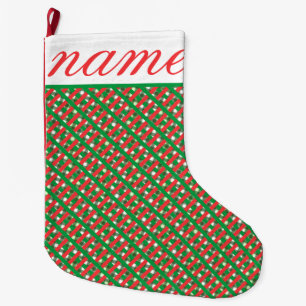 Grote kerstvakantie met rood en groen rooster kerstsok