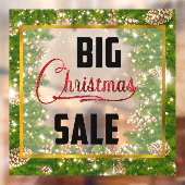 Grote Kerstvakantie Sale Denneappel Raamsticker (Vel 2)