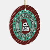 Grote kerstversiering met een kip keramisch ornament (Rechts)