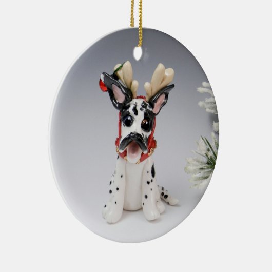 Grote kerstversiering van Dane Dog Keramisch Ornament (Rechts)