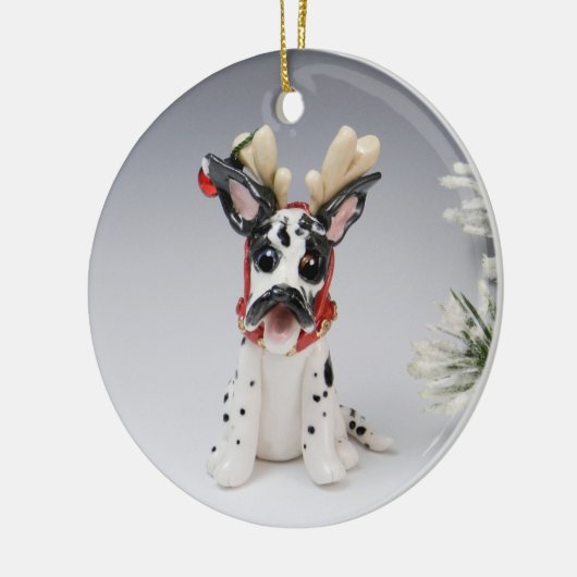 Grote kerstversiering van Dane Dog Keramisch Ornament (Links)