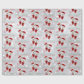 Grote kerstwens Kleine geit Kisses Silver Cadeaupapier (Vlak)