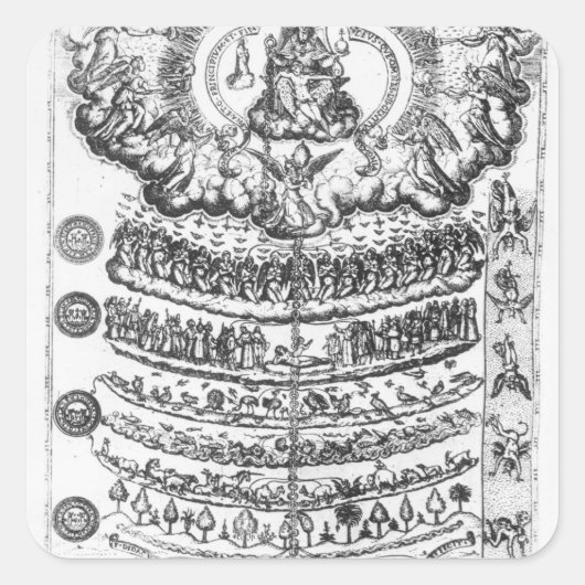 Grote ketting van "Retorica Christiana" Vierkante Sticker (Voorkant)