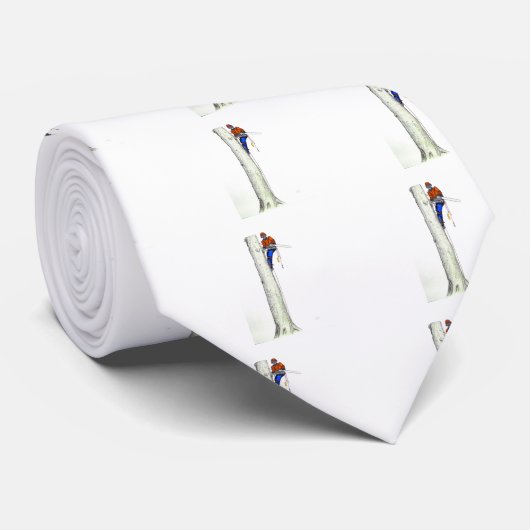 Grote kettingzaag nodig.Arborist Tree chirurg Stropdas (Opgerold)