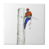 Grote kettingzaag nodig.Arborist Tree chirurg Tegeltje (Voorkant)