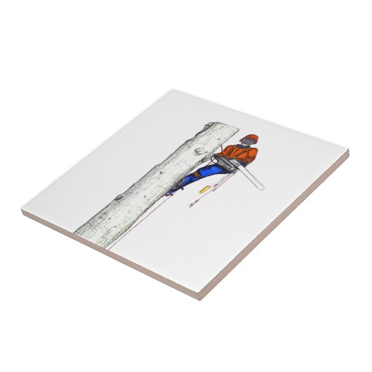 Grote kettingzaag nodig.Arborist Tree chirurg Tegeltje (Zijkant)