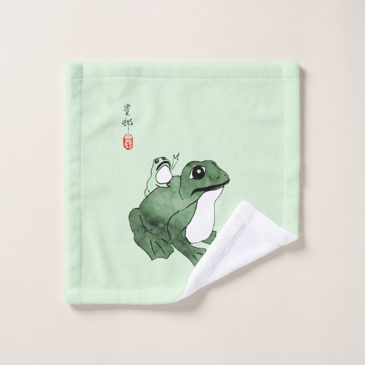 Grote kikker Kleine Japanse kikker Toad 19e eeuw Bad Handdoek (Wasdoekje)
