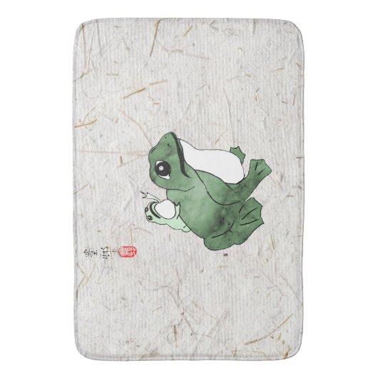 Grote kikker Kleine Japanse kikker Toad 19e eeuw Badmat (Voorkant Verticaal)