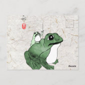 Grote kikker Kleine Japanse kikker Toad 19e eeuw Briefkaart (Achterkant)