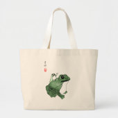 Grote kikker Kleine Japanse kikker Toad 19e eeuw Grote Tote Bag (Voorkant)
