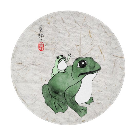 Grote kikker Kleine Japanse kikker Toad 19e eeuw Snijplank (Voorkant)