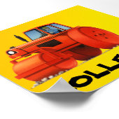 Grote Kinder Aangepaste Bouw Vrachtwagen - Rode Ro Poster (Hoek)