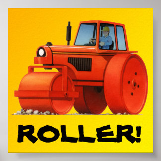 Grote Kinder Aangepaste Bouw Vrachtwagen - Rode Ro Poster