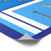 Grote Kinder geïllustreerde Wereldkaart - 42 x 32 Poster (Hoek)