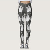 Grote kippen op grijs - Leggings (Voorkant)