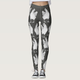 Grote kippen op grijs - Leggings