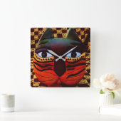 GROTE KITTY CAT CLOCK...TIJD OM HET KAT TE VOETEN! VIERKANTE KLOK (Huis)