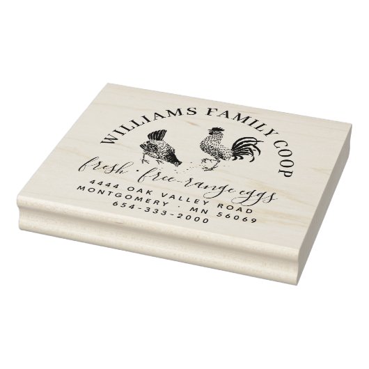 Grote Klassieke Hen Egg Karton Retour Adres Telefo Rubberstempel (Stempel)