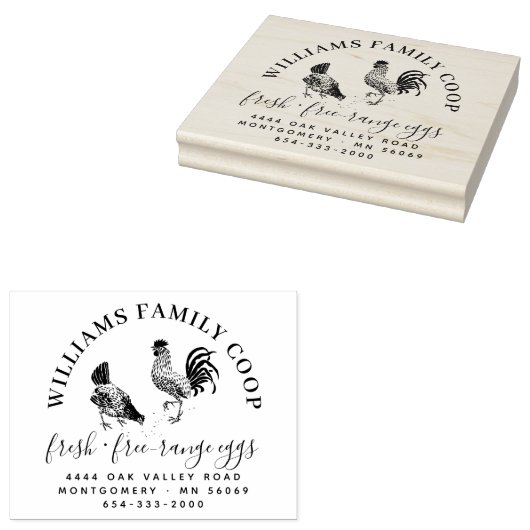 Grote Klassieke Hen Egg Karton Retour Adres Telefo Rubberstempel (Gestempeld)