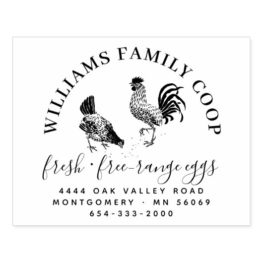 Grote Klassieke Hen Egg Karton Retour Adres Telefo Rubberstempel (Afrduk)