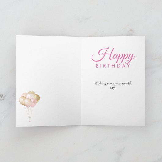 Grote kleindochter 13e verjaardag ballon kaart (Binnen)