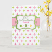 Grote kleindochter, Baby Welkom, Custom Persoonlij Kaart (Gele Bloem)