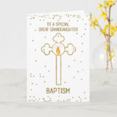 Grote kleindochter Doop Goud Kruis Kaart (Gele Bloem)