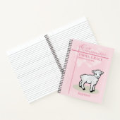 Grote kleindochter Doop Roze Meisje Lam Notitieboek (Binnen)