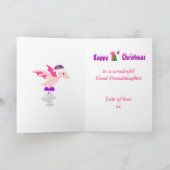 Grote kleindochter, eerste kerstdag Paars Kaart (Binnen)