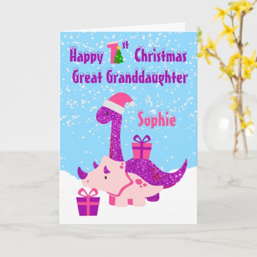 Grote kleindochter, eerste kerstdag Paars Kaart (Gele Bloem)