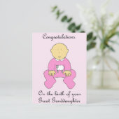 Grote kleindochter gefeliciteerd briefkaart (Staand voorkant)