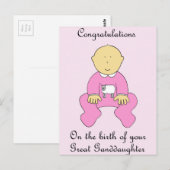 Grote kleindochter gefeliciteerd briefkaart (Voorkant / Achterkant)