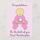 Grote kleindochter gefeliciteerd briefkaart (Voorkant)