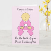 Grote kleindochter gefeliciteerd kaart (Gele Bloem)