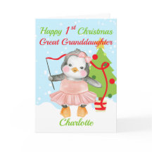 Grote kleindochter Happy 1-Kerstmis Penguin