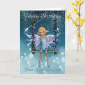 Grote kleindochter Happy Birthday schattige fee Kaart (Gele Bloem)