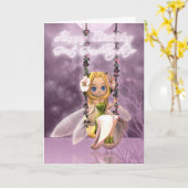 Grote kleindochter Happy Birthday schattige fee op Kaart (Gele Bloem)