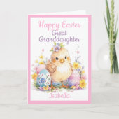 Grote kleindochter Happy Easter Chick Egg Schattig Feestdagen Kaart (Voorkant)