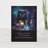 Grote kleindochter Happy Halloween Magical Cat Kaart (Voorkant)