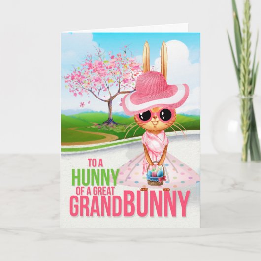 Grote kleindochter Hunny van een Grand Bunny Pasen Feestdagen Kaart (Voorkant)