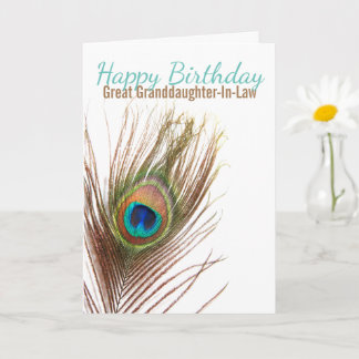 Grote kleindochter in de wet Peacock verjaardag Kaart