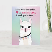 Grote kleindochter Llamas Valentijn Day Hearts Kaart (Voorkant)