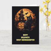 Grote kleindochter Schattige Happy Halloween Kaart (Gele Bloem)