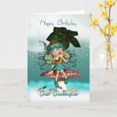 Grote kleindochter, Schattigee Fantasy Fairy Verja Kaart (Gele Bloem)